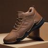 2024 Men's Soft Sole Mid-Top Hiking Boots, Casual Winter Warm Velvet Leather Shoes