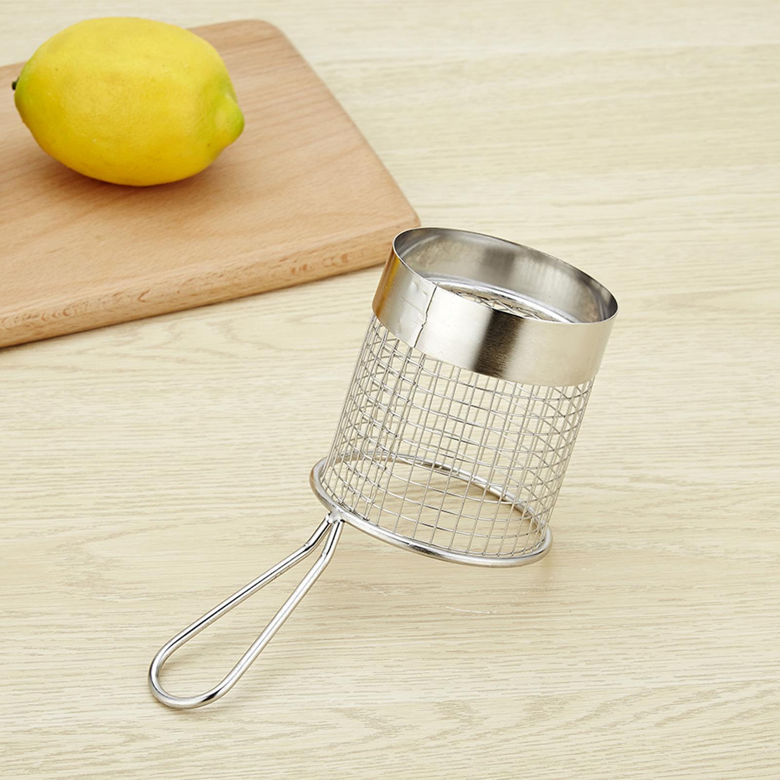 Stainless Steel Kitchen Oil Leak Ladle Ladle Sieve Noodle Frying Cooking Colander Frying Basket Snack Basket