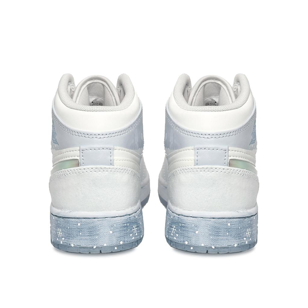 Jordan Air Jordan 1 Mid top Vintage Basketball Shoes GS Blue White FQ9117-400(Team186-)
