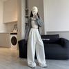 White Wide-leg Pants Women's Spring and Autumn New High-waisted Mopping and Thin Loose Straight Sweatpants Casual Sports Trousers