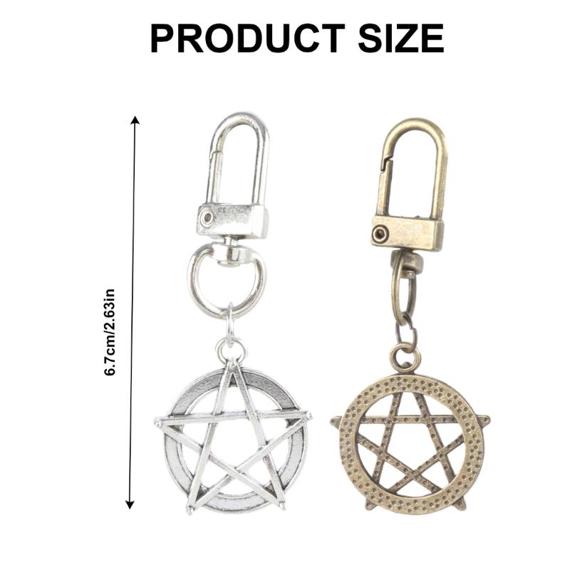 Stylish Hollow Five Point Star Keychain Charm Pendant Portable Fashion Sturdy Alloy Key Holder Accessory Daily Use