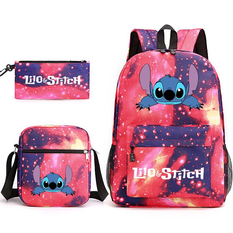 Printed Schoolbag Three-Piece Set, Primary And Secondary School Schoolbag, Backpack, Shoulder Bag, Pencil Bag.