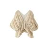 European Fashionable Batwing Sleeve Shirred Women’s Top