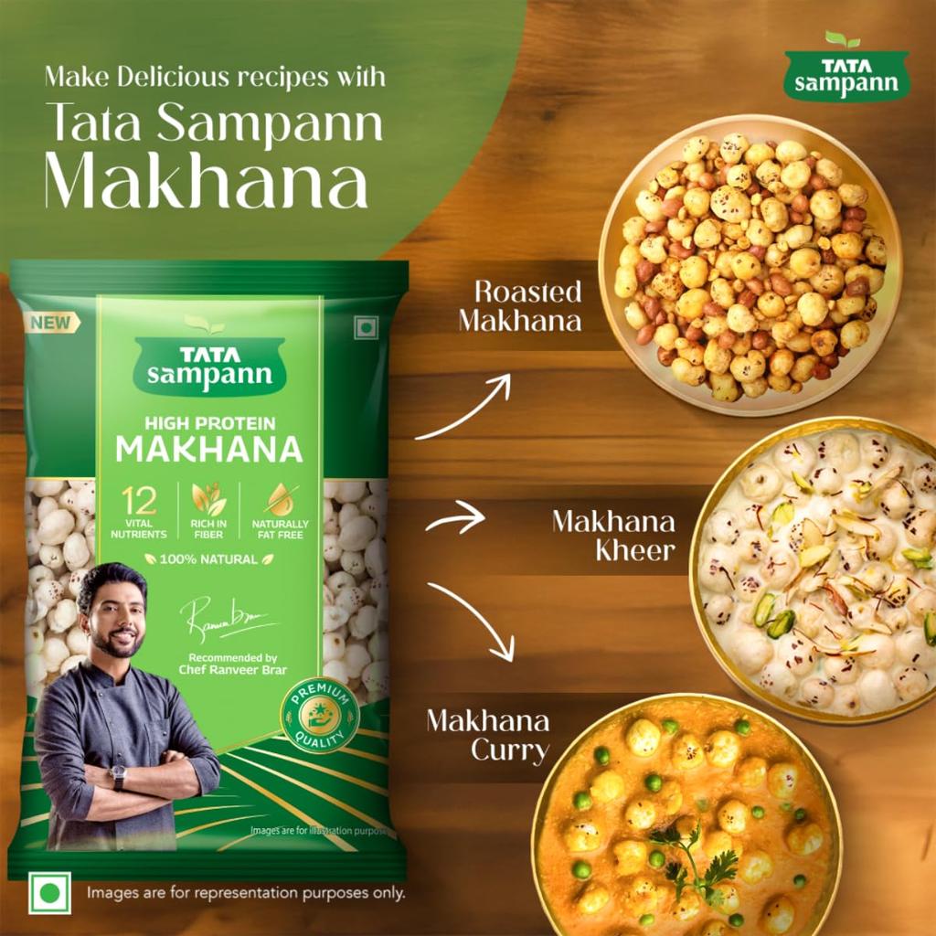 Tata Sampann High Protein Makhana Fox Nuts 100 g Pack For Healthy Snacks And Fasting Food