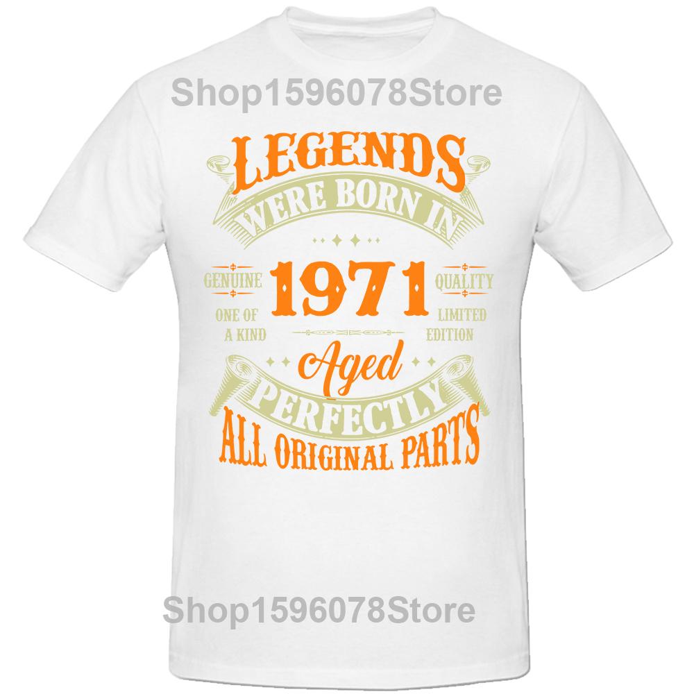 53th Birthday Vintage Legends Born In 1971 53 Years Old T Shirt Streetwear Short Sleeve Gifts Summer Style T-shirt Mens Clothing