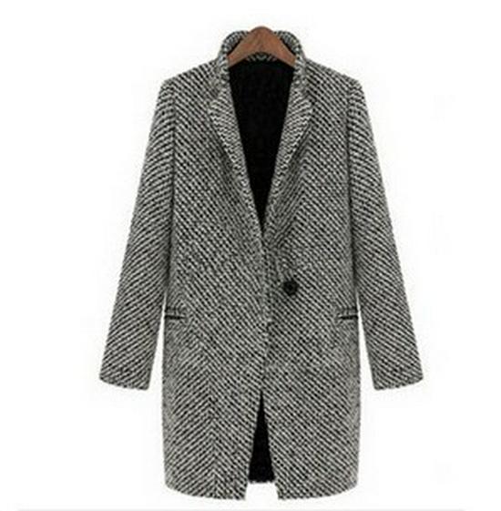 

2022 Women s European and American Woolen Slim Fit Long Sleeve Coat - Stylish Spring and Autumn Overcoat. 4XL сірий колір