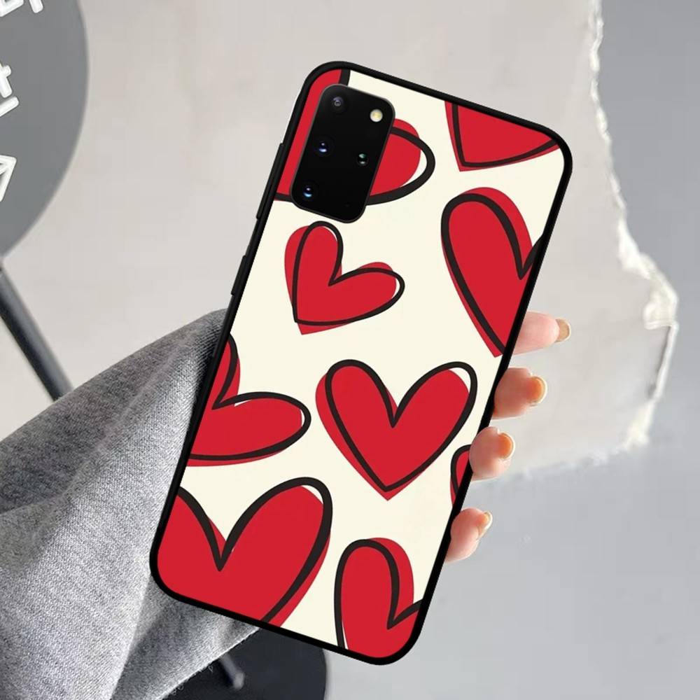

INS Style Pink Heart Phone Case For Samsung S 24 Fe 25 Ultra Plus 20 Lite 21 30 22 23 24 22 Ultra 5G Fundas Samsung S23 5G