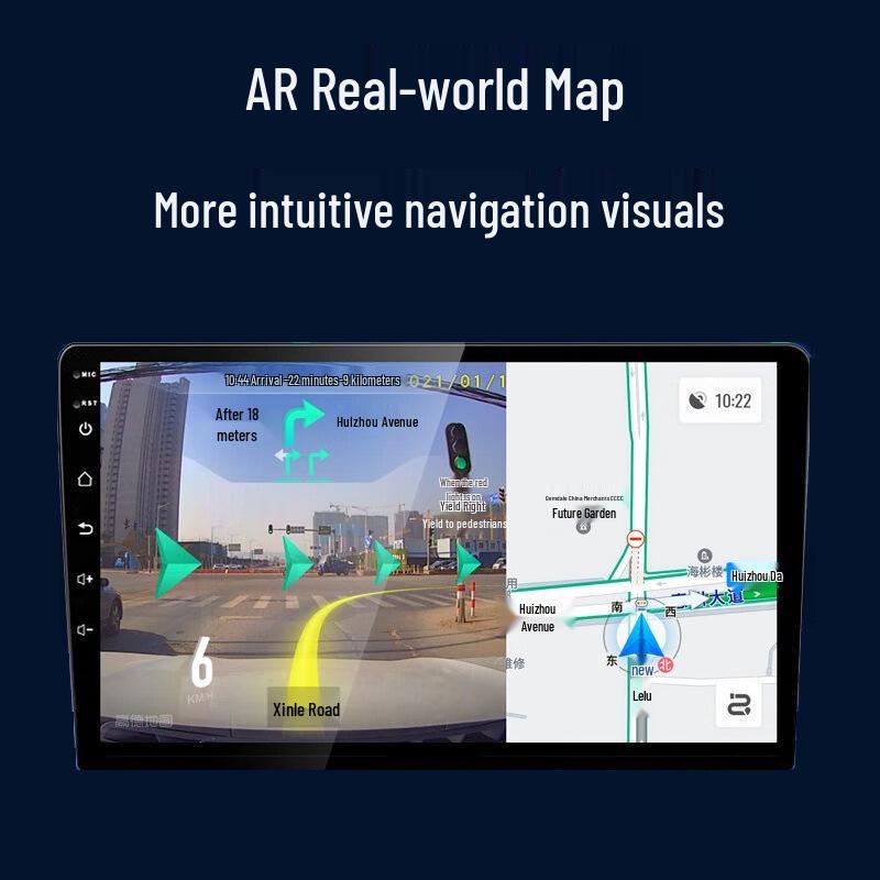 Dual-Kamera-Autorekorder mit AR-Navigation und ADAS-Warnungen - Aufnahme vorne & hinten