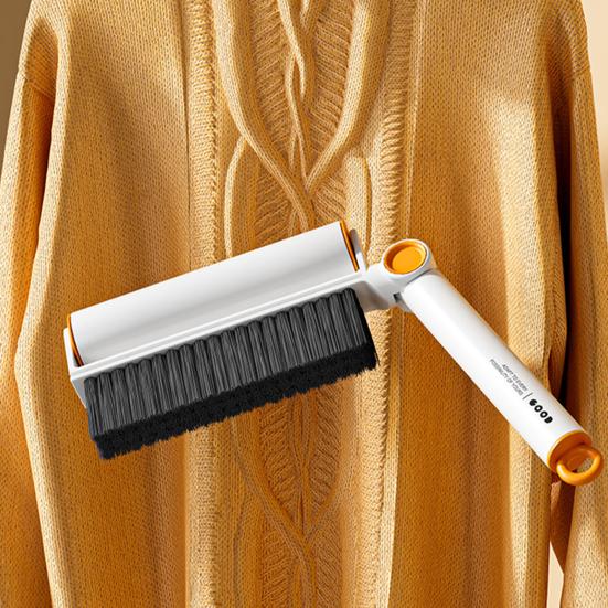 Lint Brush Soft-Bristled Cleaning Brush with Tear-Off Adhesive Roller Ergonomic Handle Clothing Bedding Pets Lint Cleaner