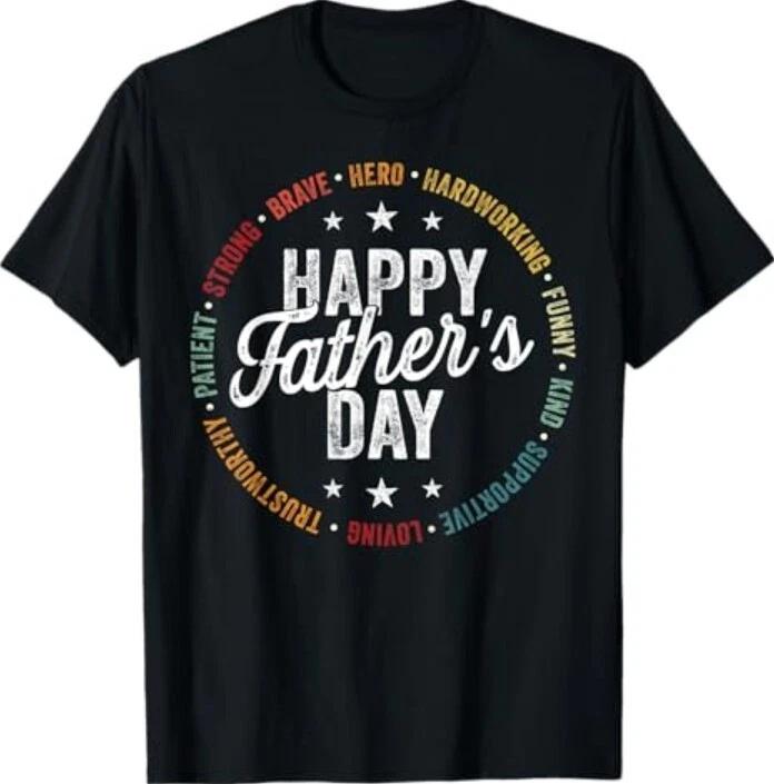 Happy Father s Day Shirts for Dad Grandpa Strong Brave Hero T-Shirt L