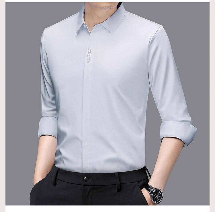 Men's Business Casual Long Sleeved Solid Color Shirt Wrinkle Resistant Wrinkle Free Comfortable All Season Versatile Top