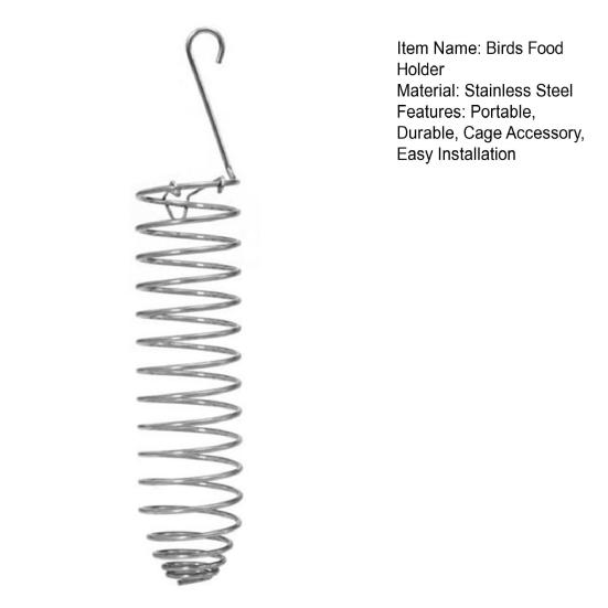 Birds Food Holder Stainless Steel Parrot Vegetable Fruit Feeder Birds Treat Hanging Basket Parrot Foraging Toy