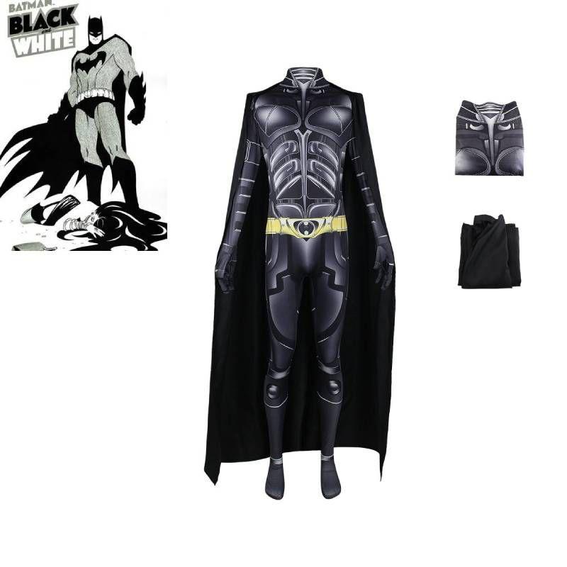 Il Cavaliere Oscuro Batman Bruce Wayne Tuta con Mantello Costume di Halloween