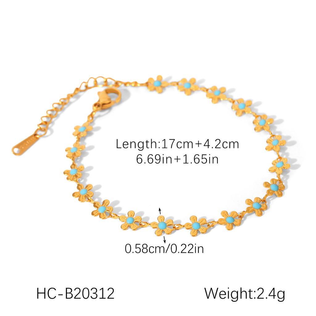 Stainless steel flower oil drop necklace, stylish titanium steel bracelet, non-fading jewelry