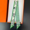 Classic Pumpkin Carriage Twill Silk Ribbon Silk Scarf Handbag Handle Wrap Bag Ribbon Scarf Women Girl Head Hair Wrist Decoration