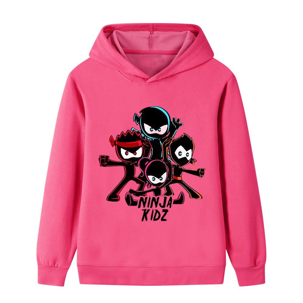 B1172 Bambini Ragazzi Ragazze NINJA KIDZ Anime Stampato Casual Outdoor Felpa con Cappuccio a Maniche Lunghe
