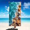 Coastal Ocean Wave Starfish Microfiber Beach Towel Oversized Extra Large Aesthetic Blue Sea Beach Blanket for Hawaii Vacation