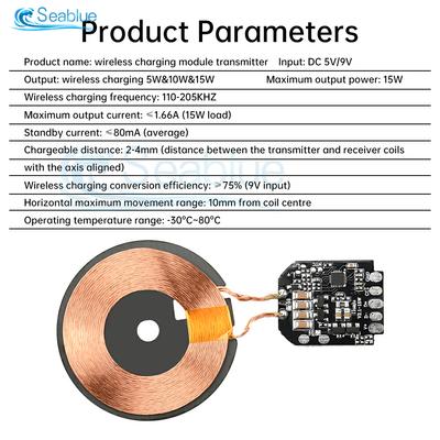 DC 5V/9V 15W Hochleistungs-Wireless-Ladegerät Modul Wireless Charger Sender Modul PCBA Platine Spule Unterstützung Schnelllade Modul