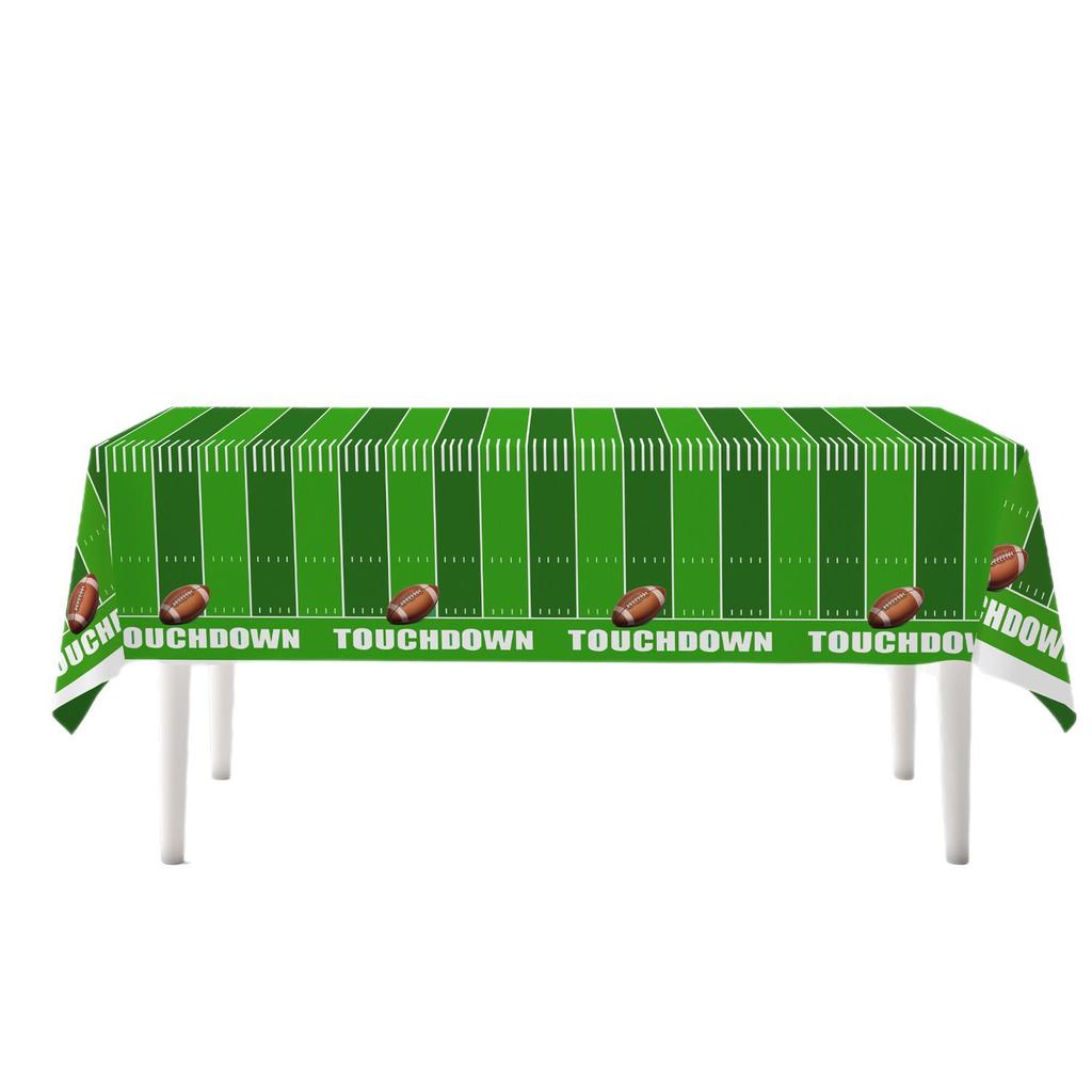 Rugby Party Theme Birthday Tablecloth Set - Disposable Decoration