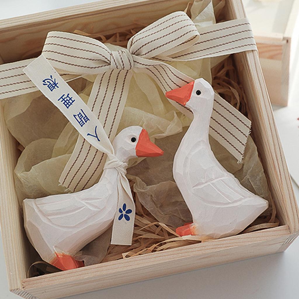 Weiße Entenornamente Gips Lebensechte Entenfigur Dekoration für Zuhause Shooting-Requisiten