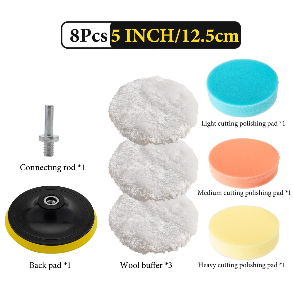 Set Discuri Polisat Auto Autoadezive Burete pentru Lustruire cu Ceară Disc Lână Pad Spălare pentru Frumusete Caroserie Auto Polisator Adaptor Bormașină