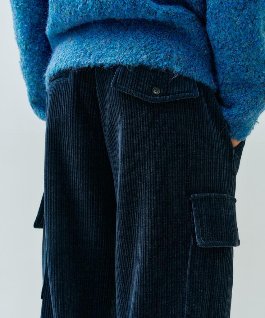 MINAV Cargo Velvet Corduroy Pants [Navy]