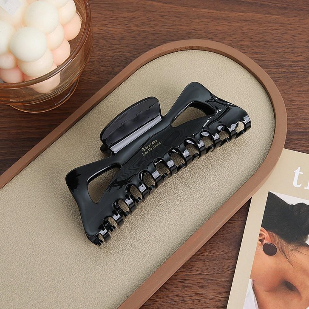 Elegant Bow Hair Clip Retro Imitation Acetate Shark Clip French Style Bun Hair Clip  For Women A