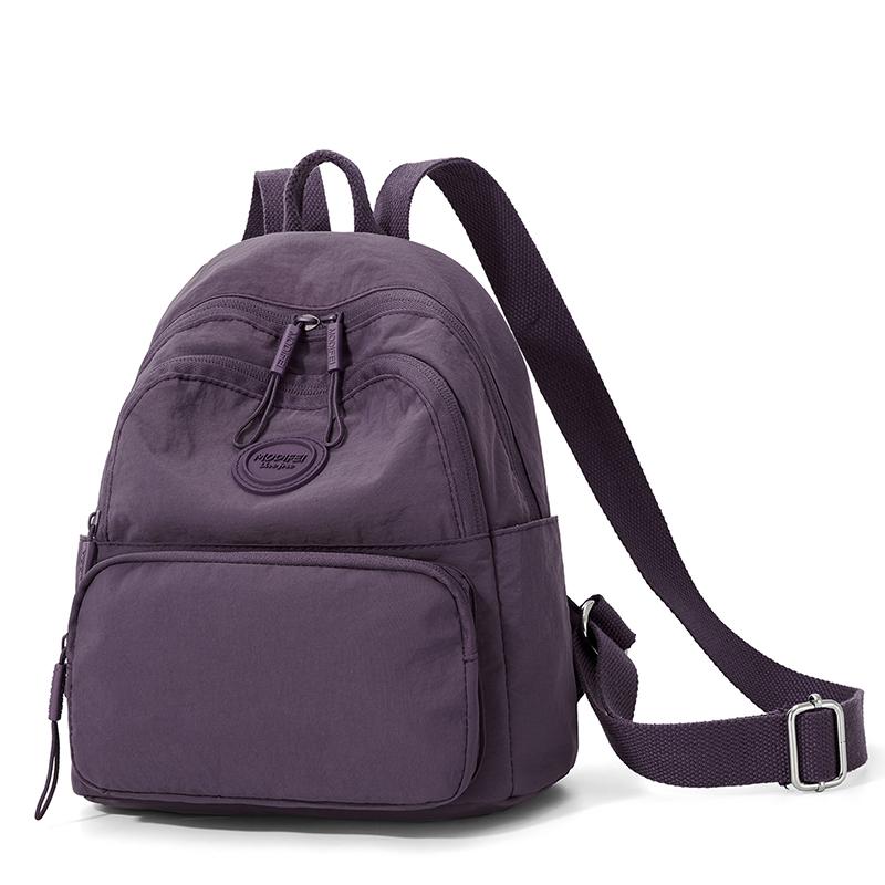 Solid Color Backpack Student Schoolbag Travel Bag Women's Lightweight Backpack