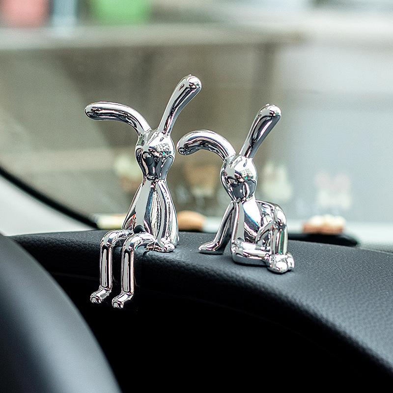 3 Pcs Long Eared Rabbit Small Sitting Ornament