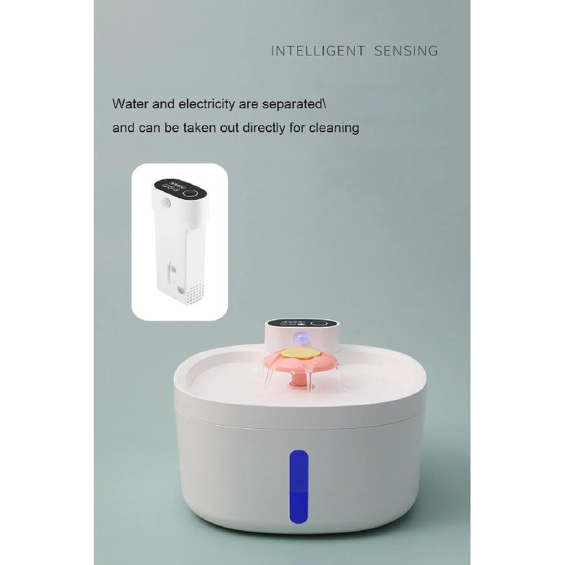 2.6L Large Capacity Automatic Cat Fountain Wireless Smart Pet Water Feeder Dog Water Dispenser with Sensor Cat Drinking Bowl