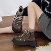 Fashion 2025 New  Autumn Fashion Women's Boots Matte PU Versatile Ladies Platform Ankle Boots Sweet Elegant Women's Causal Leather Boots