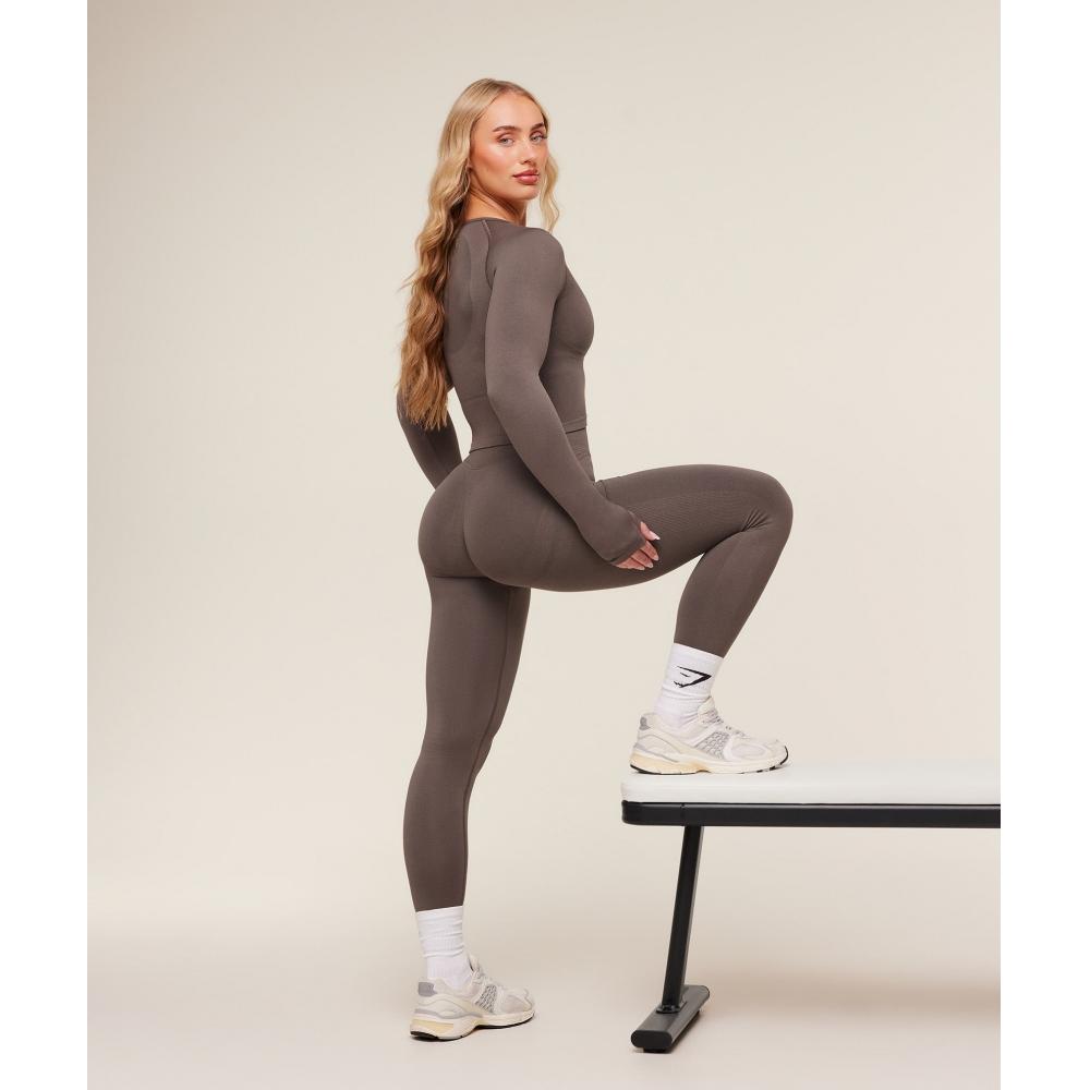 Gymshark Lift Seamless Jacket Cool Brown B6b5q Nbzg