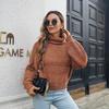 Chic Women Colorful Blend Autumn Loose Turtleneck Balloon Sleeve Winter Sweater Sizes S to L