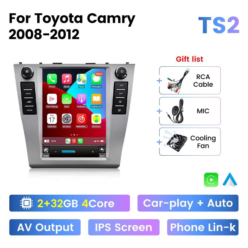 Android 2 Din Car Radio for Toyota Camry 6 XV 40 50 2006 2007 2008 2011 2012 for Tesla Style Carplay Multimedia Player Autoraido