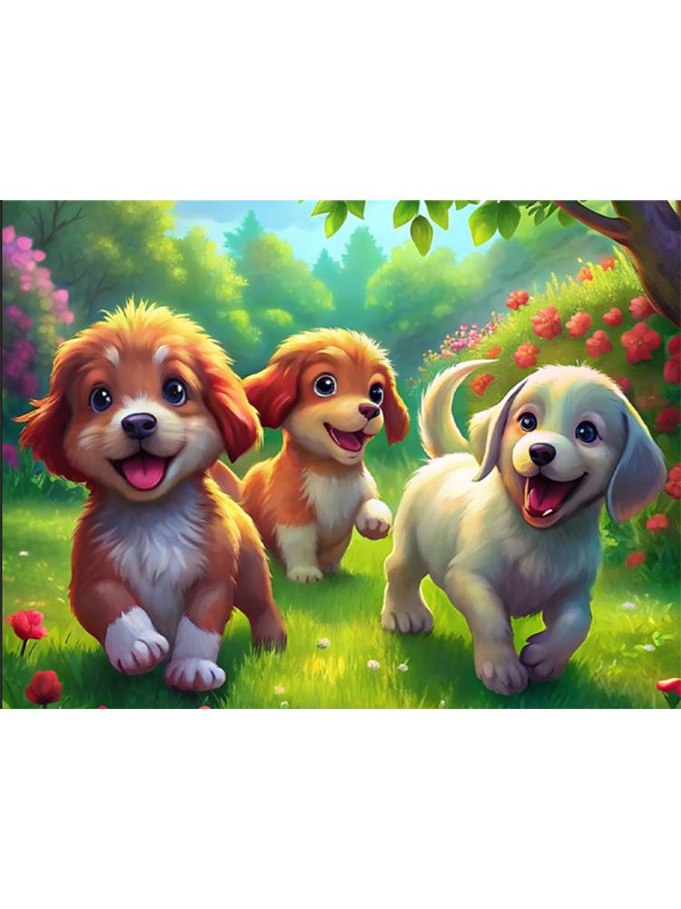 

5D DIY Алмазная картина Набор для вышивки крестом со стразами Милая собака Снег Ручная работа Алмазная мозаика Искусство Подарок Украшение для дома Full Round 20x30CM