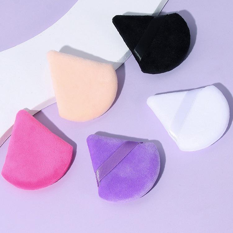 Triangle Velvet Powder Puff - Soft Cotton Sponge for Makeup Setting
