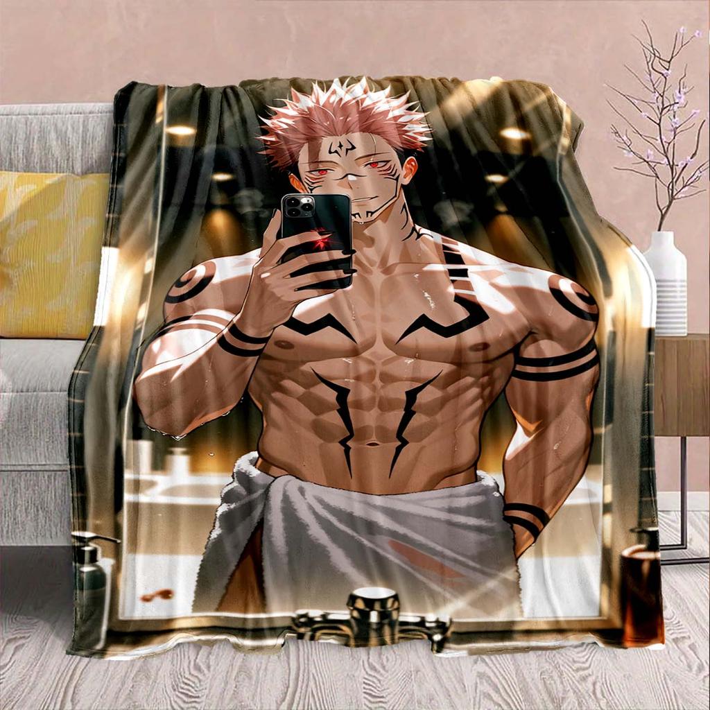 Jujutsu Kaisen Plush Flannel Throw Blanket Soft Warm Cozy Lightweight Sofa Bed Decor -QJY