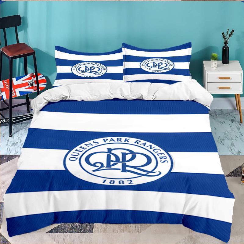 3PCS Queens Crest Football Bedding set,Ideal For1pc Duvet Cover And 2pcs Pillowcases Perfect for Christmas gift,Ideal for Bedroom, Dormitory