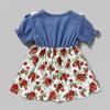 Kleinkind Kinder Baby Mädchen Blumen Spitze Rüschen Denim Kleid Prinzessin Outfits Kleidung