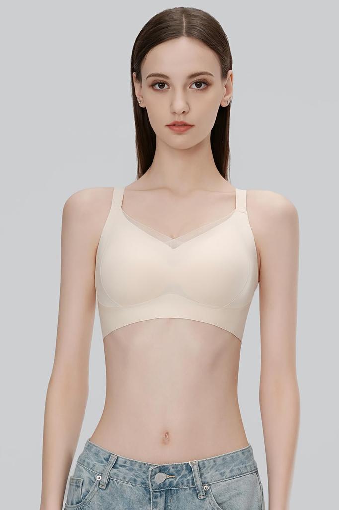 Basic Wide Side Bra for Firm Side Fat and Gravity Fit Support Underwear 3D Waterdrop Wide and Hook and Loop Design for a Beautiful Body Wireless Bra