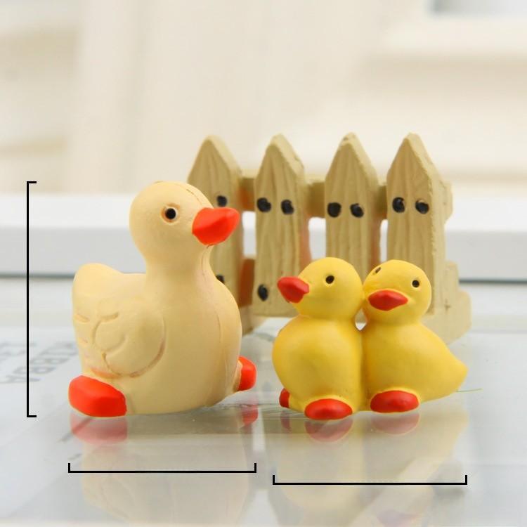 Animal Duck Cartoon Micro Landscape Figurine Decor Set For Gift And Decor Home