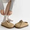 Retro brown inner height increase soft bottom thick bottom bag head slippers women's summer outer wear 2025 new outer wear non-slip sandals