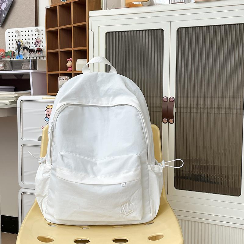 Schoolbag schoolbag female college student solid color simple design junior high school backpack, Korean version ins Mori girl treasure backpack