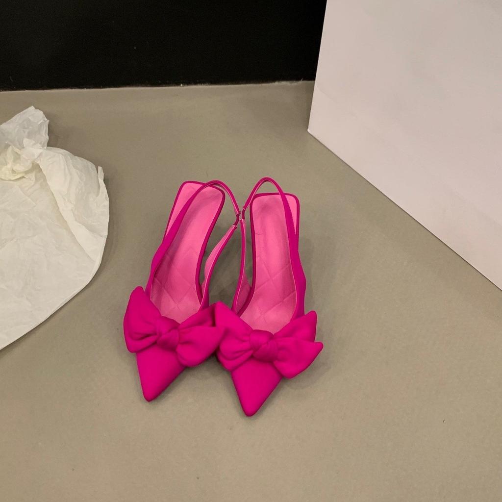 Francuskie czarne szpilki temperament celebrytki torba głowa sandały damskie buty 2025 nowe wiosna i lato szpiczaste pojedyncze buty