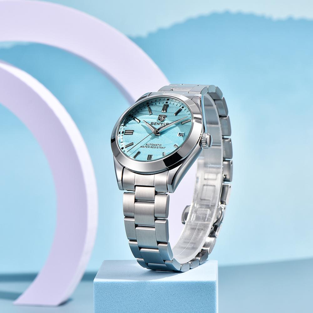 BENYAR 40MM Desert Texture Original Design Luxury Men Watch Night Light Stainless Steel Waterproof Men Automatic Watches for men