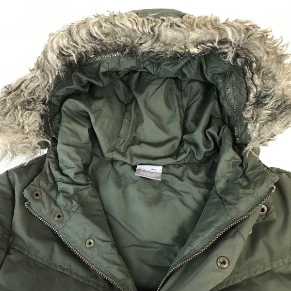 Nike 75% Down Jacket Women S Khaki Mods Coat Removable Fur