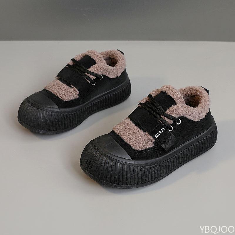 New autumn winter women's shoes warm simple solid color casual thick sole height increasing comfortable versatile women's shoes