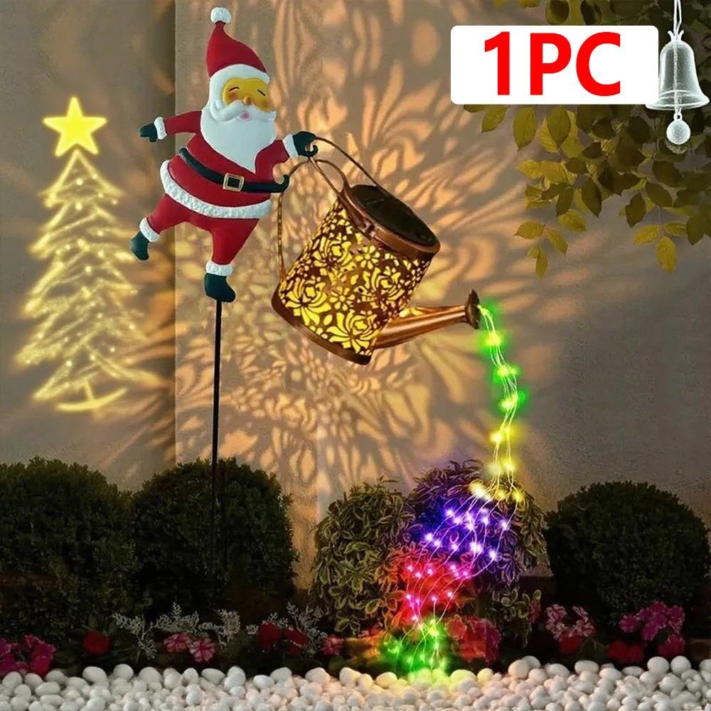 1pcs Christmas Solar Kettle Lights Garden Lawn Decorative Santa Claus Kettle Ground Lamp Solar LED Night Lights Outdoor Decor