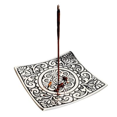 Alumīnija Agarbatti statīvs, ar rokām grebts, nerūsējošs (4 collas x 4 collas)