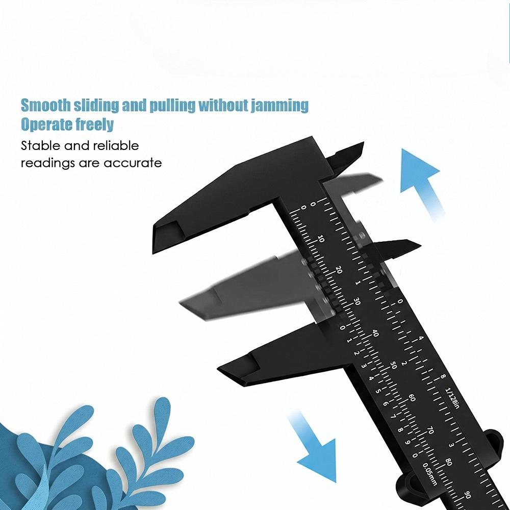 0-150mm/5.91in Plastic Vernier Caliper, Dual Scale Inner Outer Diameter Depth Gauge DIY Household Measuring Tool